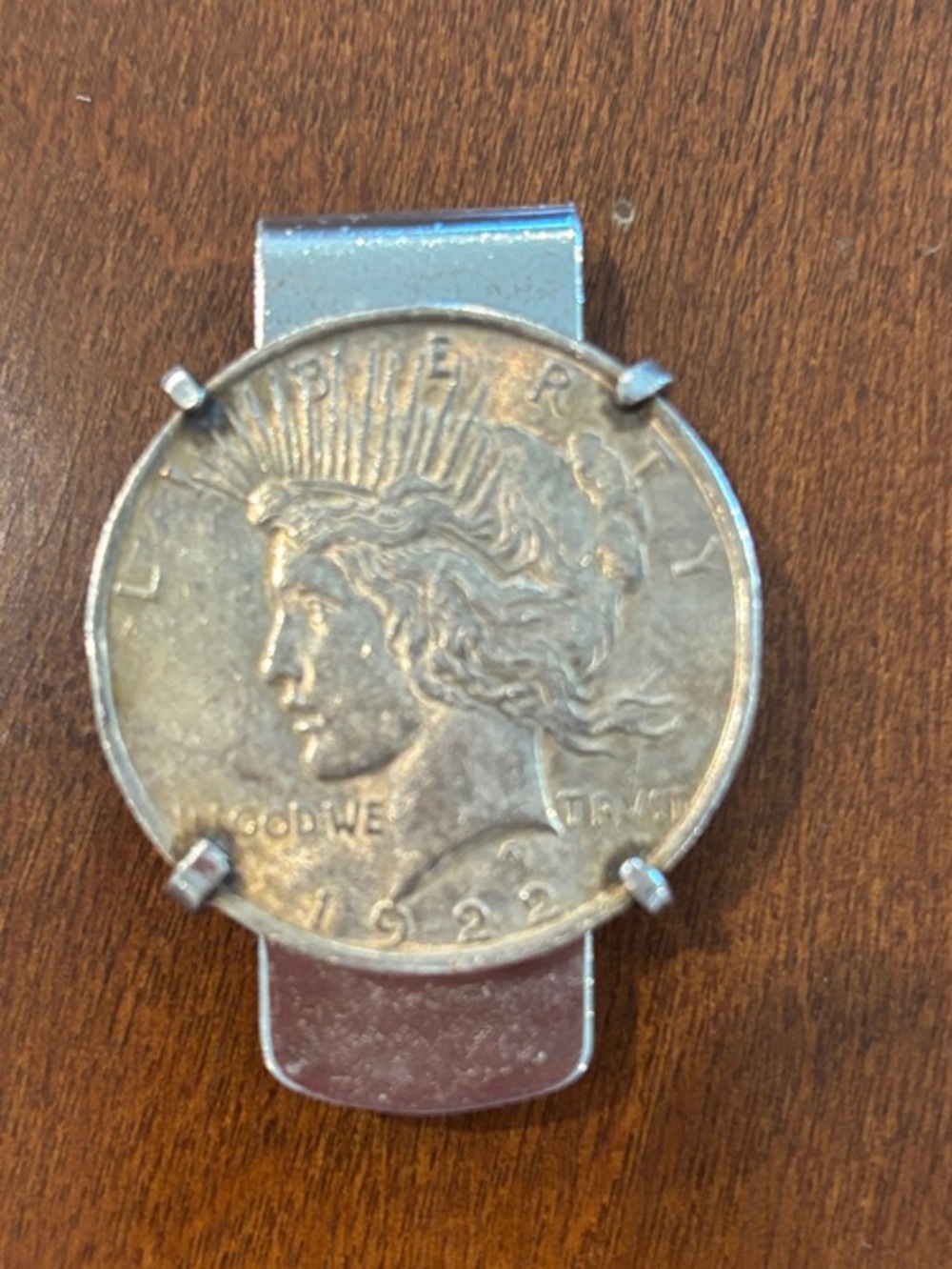 Vintage B.A. Ballou Sterling Silver Bezel US Peace Dollar Coin Clip